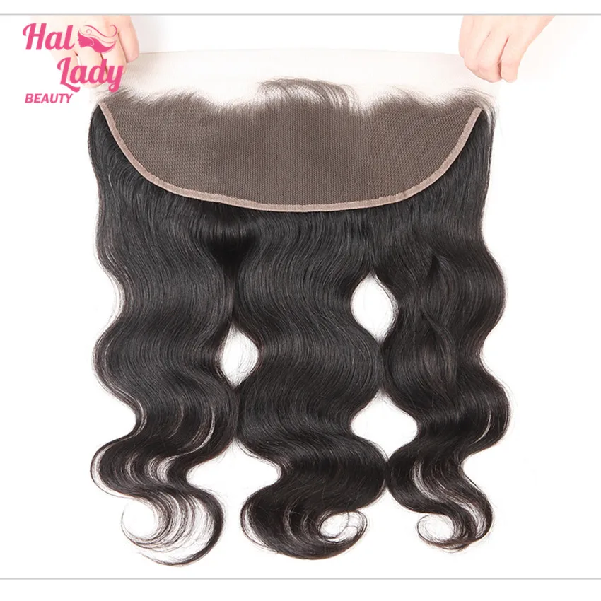 Halo Lady beauty индийские объемные волнистые человеческие волосы со свободной частью фронтальные 4/3 пряди волос ткет с фронтальной кружевной застежкой не Реми