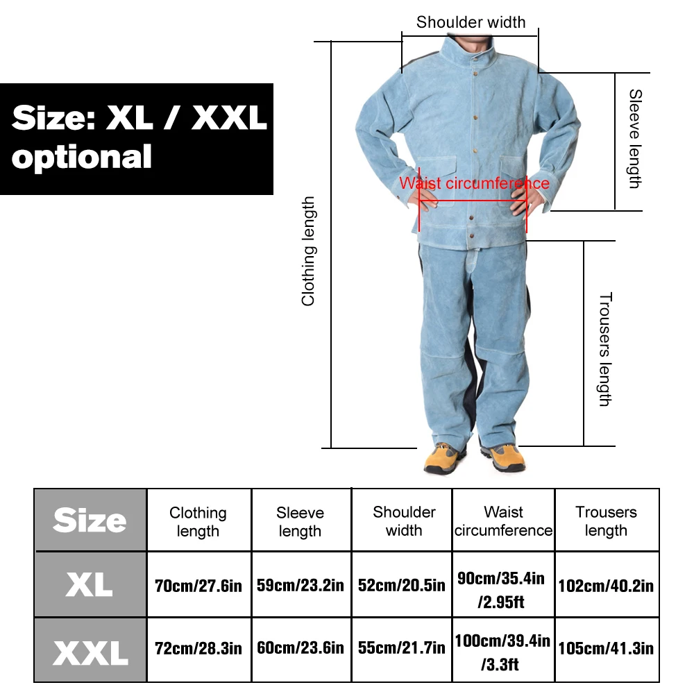 Сварочные костюмы из воловьей кожи+ джинсы, термостойкие сверхпрочные сварочные костюмы, износостойкие, антиожоговые, Огнестойкие Рабочие костюмы