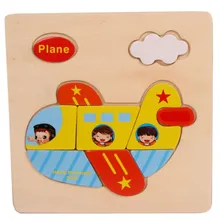 High Quality font b Wooden b font Plane Puzzle Educational Developmental Baby Kids Training Toy Free