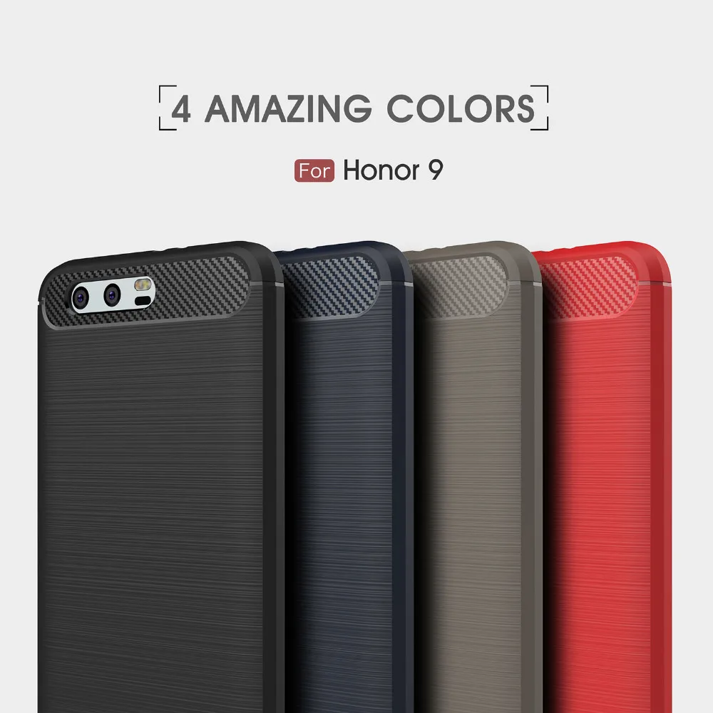Huawei Honor 9 8 Case Silicon Case for Huawei Honor 9 8 Cover Soft Carbon Fiber Brushed Mobile Phone Fundas Coque Etui Accessory