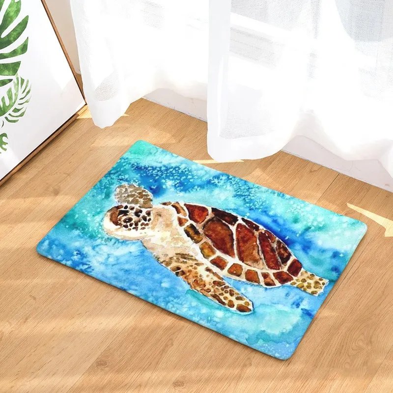 

Turtle Printing Bathroom Absorbent Non-slip Mat Door Mat Digital Printing Mat Bathroom Kitchen Bathroom Supplies
