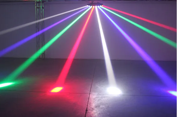 المرحلة الشعاع مصابيح برو dj المعرض حزب المرحلة إضاءة dmx512 ديسكو بار الميلاد rgb 8 رؤساء العارض الأضواء