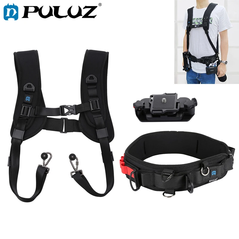 

PULUZ 3 in 1 Multi-functional Bundle Waistband Strap Double Shoulders Strap Capture Camera Clip Kits with Hook