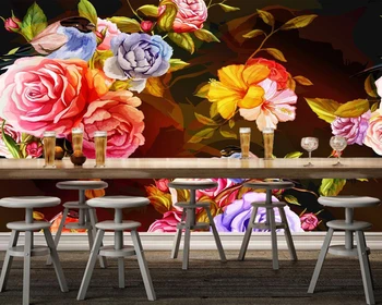 

Custom floral wallpaper, watercolor rose mural for living room bedroom sofa TV background wall home decor wallpaper