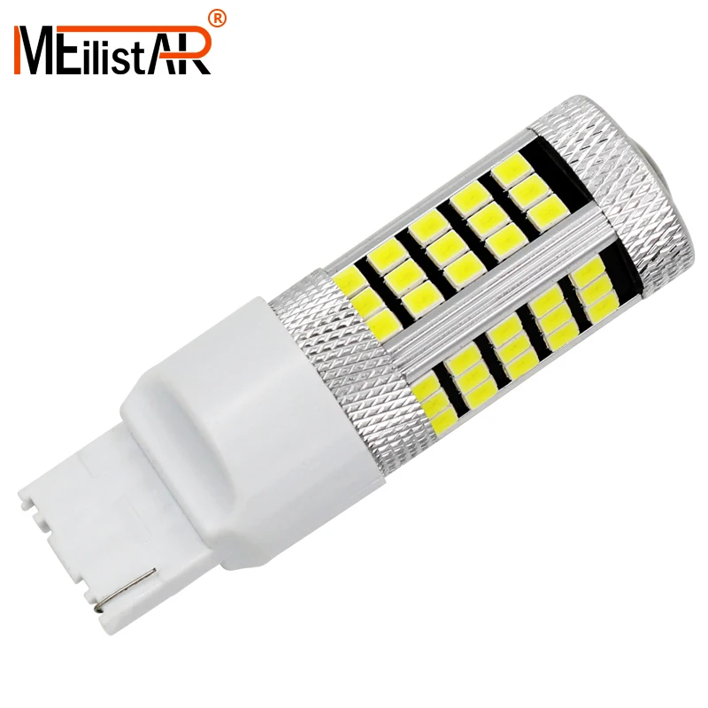 1 шт. T20 7440 W21W WY21W супер яркий 66 smd 2835 Светодиодный с двумя объективами
