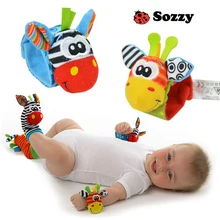 2pcs/set Baby Rattles Soft Plush Toy Wrist Band Watch Band Bed Bells/Baby Hand Bells/Infant Appease Toys/Newbron Gift #F