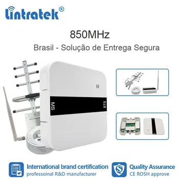

Lintratek 2G GSM 850 3G UMTS cell repeater CDMA signal Celular repeater 850MHz booster antenna mobile Brazil set FL