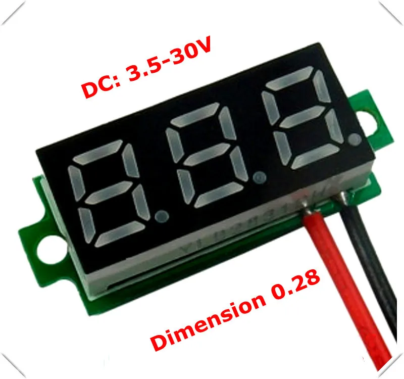 

RD 0.28" Mini Digital Voltmeter dc 3.50-30V 2 wires Vehicles Motor Voltage Panel Meter led Display Color [ 10 pieces / lot]