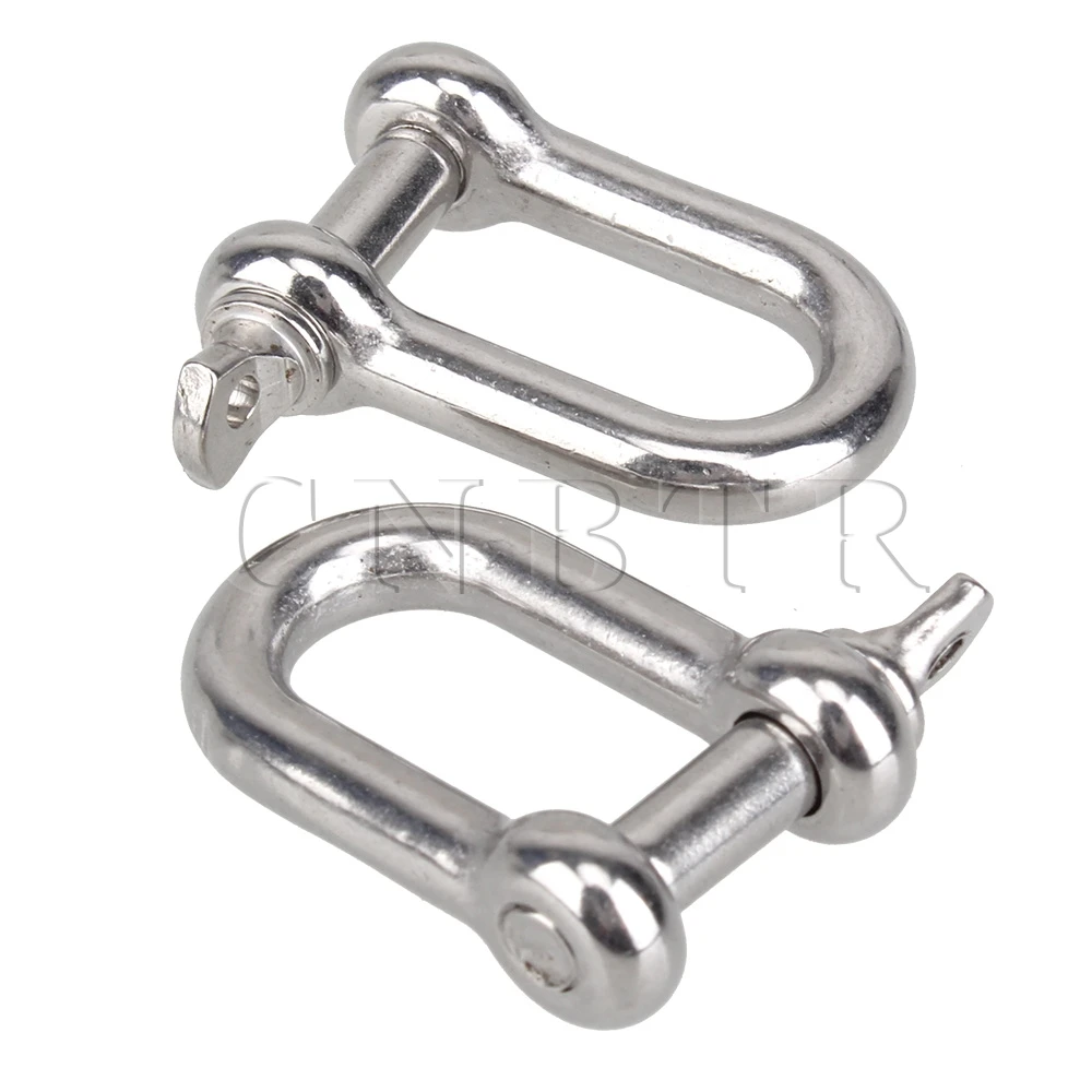 CNBTR 2PCS Chain D Rigging Shackle For Boat 1/4" 304 Stainless Steel