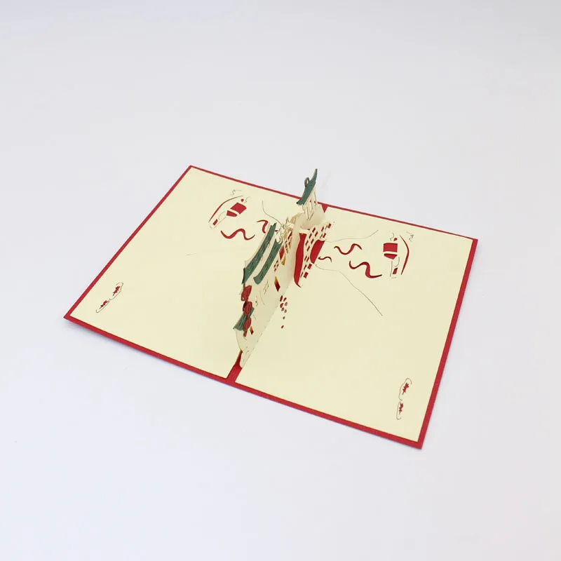  3D Handmade China Regions South Cottage Bridge Paper Invitation Greeting Cards with Envelope Busine - 32804352854