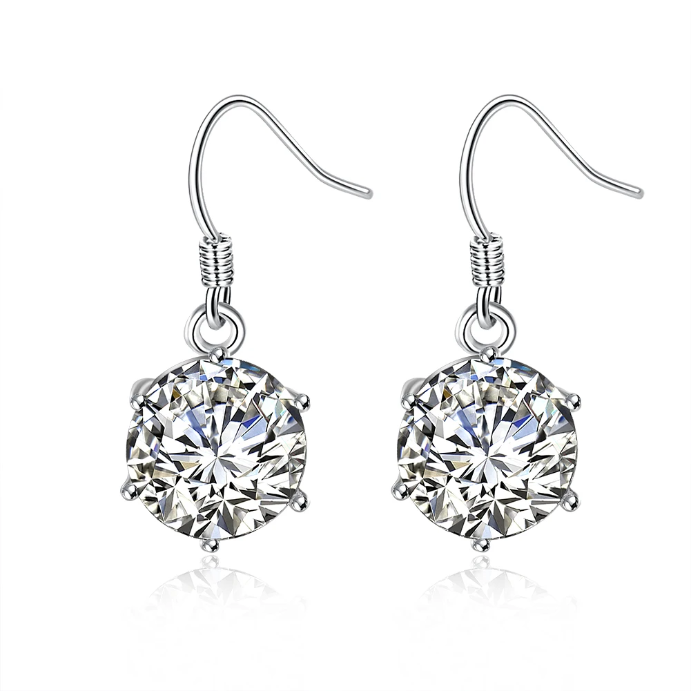 

SPCE172 Fashion Women Silver Jewelry,925 Jewelry Silver Plated Cubic Zirconia Dangle Earrings For Women Party /Gift