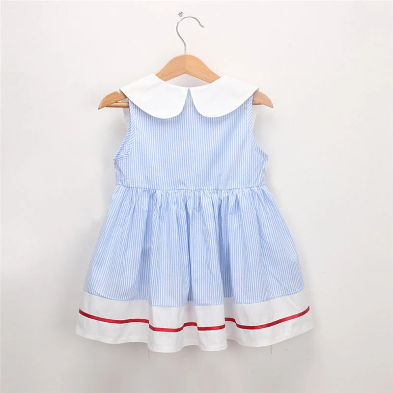 2019 Toddler Kids Baby Girls Clothes Sleeveless Cherry Stripe Party Princess Dresses children princess dress for girls B26$ (4)