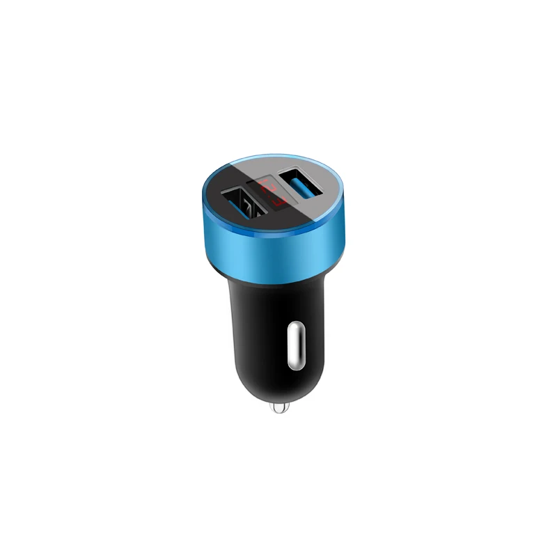Двойной USB 3.1A автомобильное зарядное устройство 2 порта ЖК-дисплей Зажигалка на электропитании автомобильное зарядное устройство для iphone samsung xiaomi huawei и т. Д - Название цвета: Blue