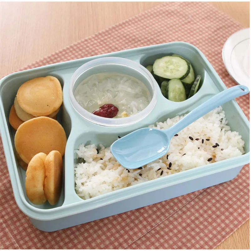 4 ячейки японские Bento Boxs прямоугольные контейнеры для пикника Ланчбокс