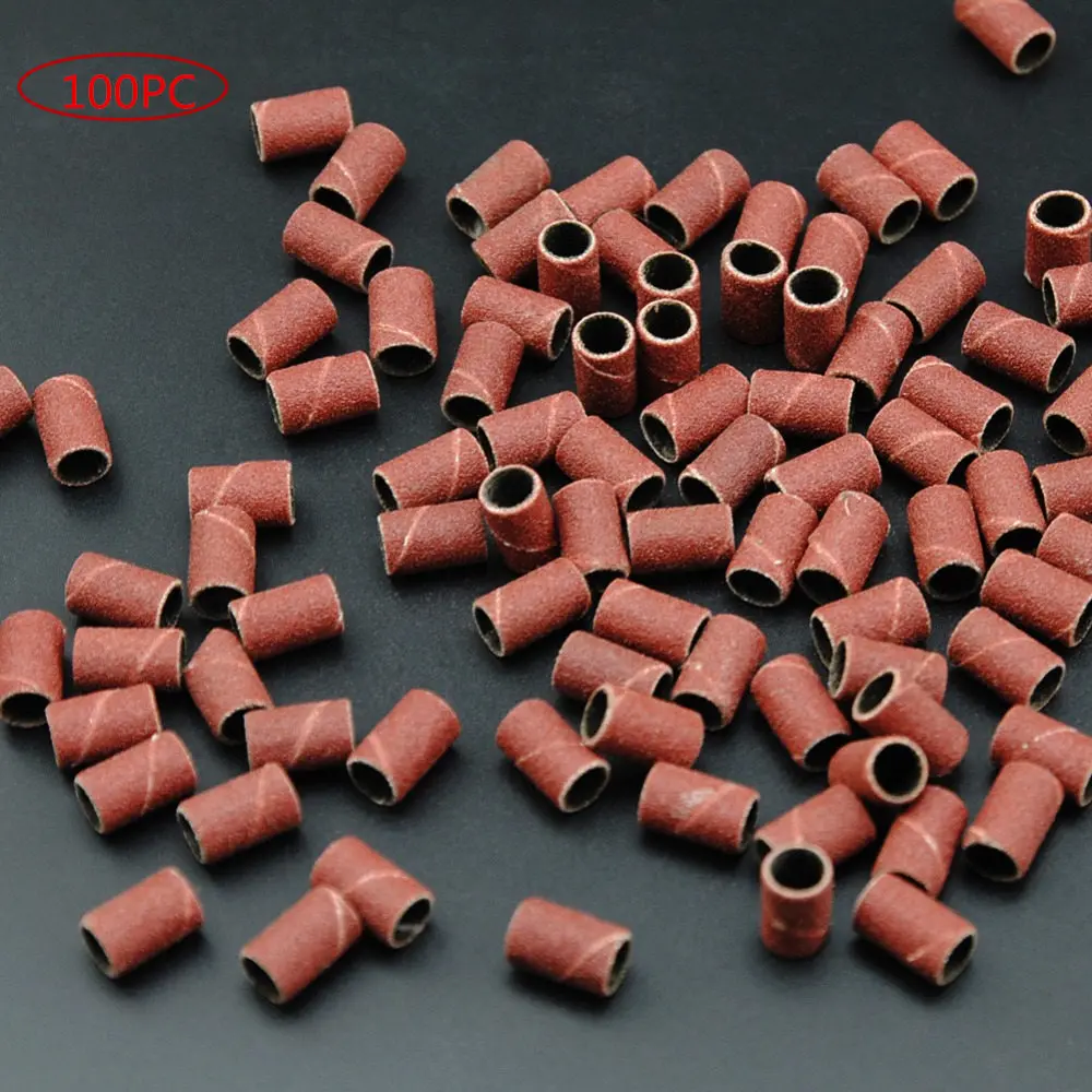 New 100pcs/Lot Nail Art Sanding Bands for Manicure Pedicure Nail Drill