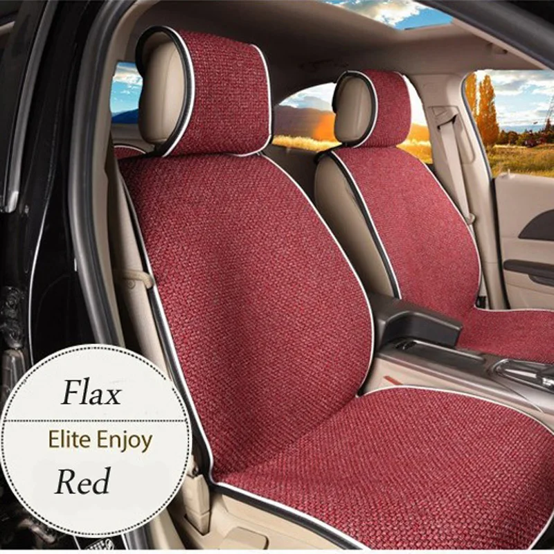 Front Breathable Flax Car Seat Cover Pad Fit for Most Cars Summer Seats Cushion Universal Size