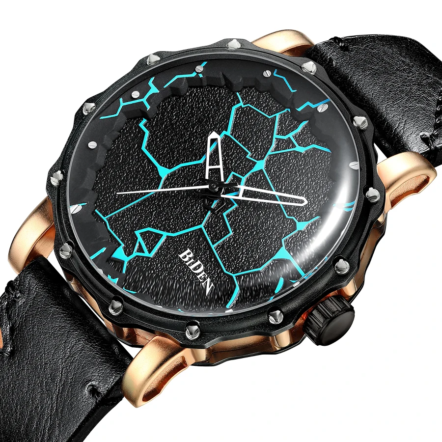 Luxury Brand Men Watch Lightning Thunder Texture Dial Waterproof Sport Military Wristwatch Fashion