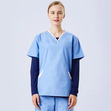 Унисекс V шеи кормящих униформа выход Аптечная униформы скраб набор топ и брюки дышащая рабочая одежда для больниц короткий рукав Бесконечность