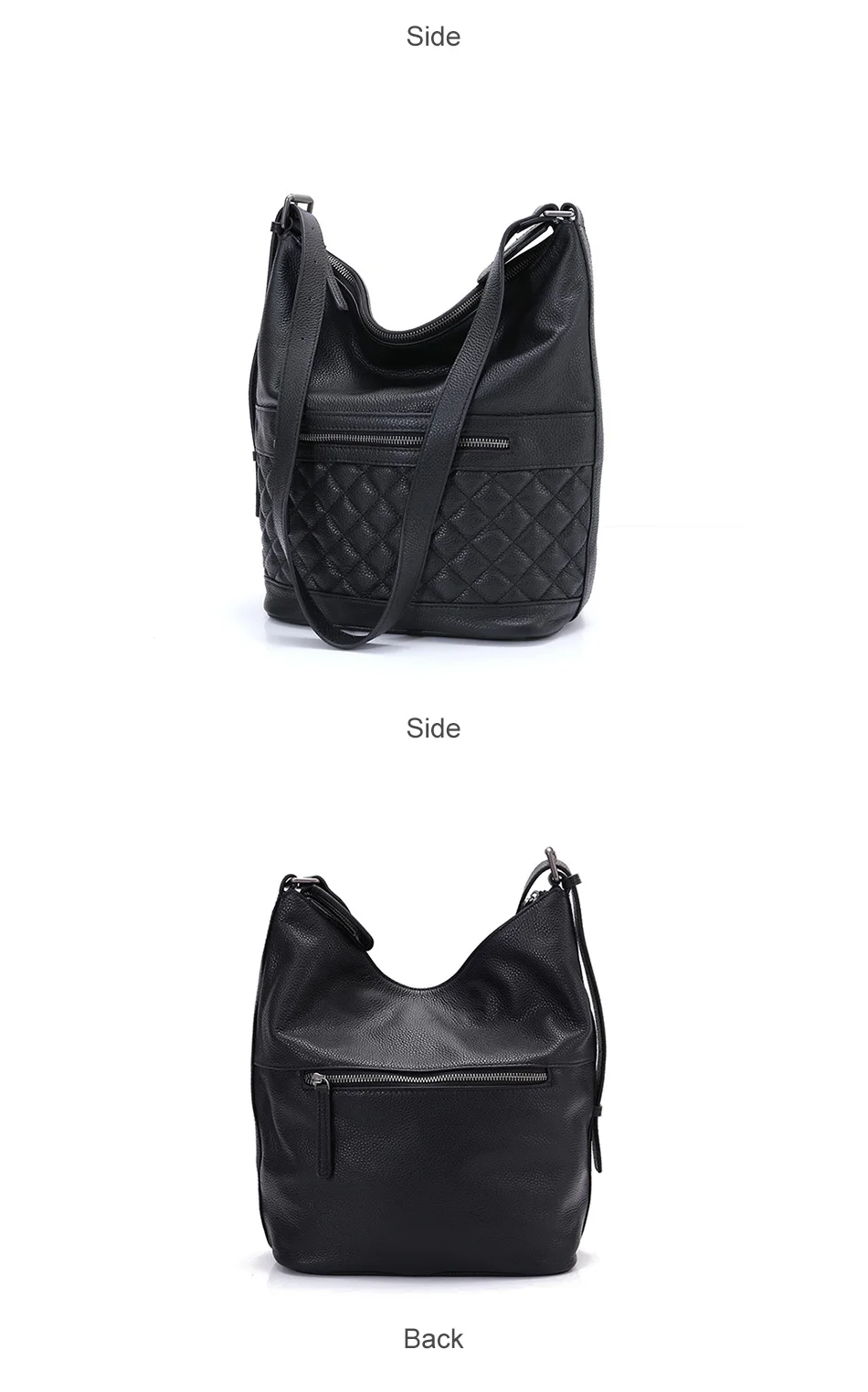 Luxury Designer Women Handbag 2019 Shoulder Bag 100% Genuine Leather Fashion Female Handbag Bucket Lady Tote Purse Large Capacity (4)