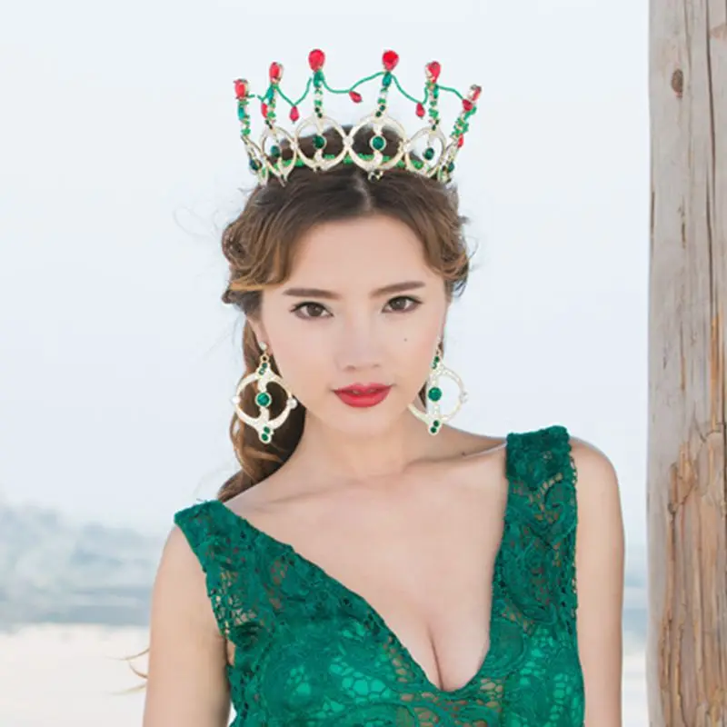 

Luxury Metal Big Tiaras For Bride Wedding Hair Accessories Vintage Baroque Kinky Queen Diadem Tiara Rhinestone Headpieces