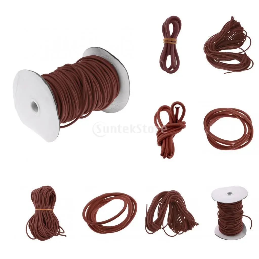 Coffee Color 0.5m - 100m 3mm Marine Elastic Bungee Rope Shock Cord - Car Truck Roof Racks Trailers Boats Kayaks Tie Down