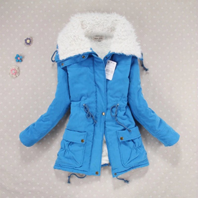 JRNNORV модная зимняя куртка для женщин, тонкая Свободная верхняя одежда, стеганая куртка средней длины, толстая хлопковая куртка, теплая флисовая парка, S-2XL