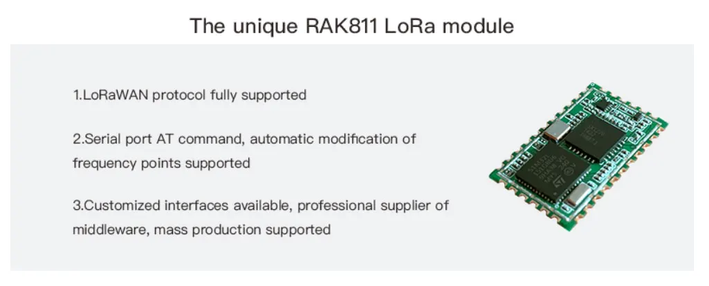 RAK811 низкая мощность Lora Модуль UART к последовательному AT Command модуль беспроводной связи LORAWAN протокол частота 868/915 MHZQ107