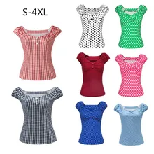 SexeMara/Новинка, винтажный стиль, хлопок, с коротким рукавом, Повседневная тонкая футболка в горошек, топ, лучшее качество