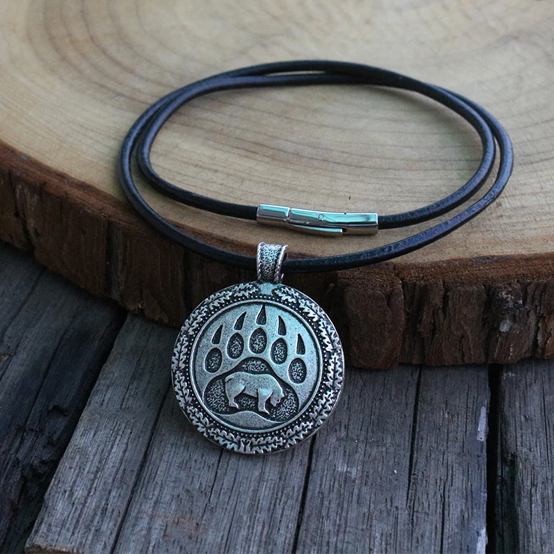 

viking bear paw pendant slavic norse men necklace