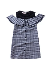 

2018 2-8Y Girls'One Piece Layer Look Dress Fashion Sleeveless Slim Dress Children Summer Dress