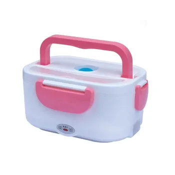

1pc 220V Portable Electric Heating Lunch Box With Spoon Food-Grade Food Container Food Warmer For Kids Kitchen Dinnerware Sets