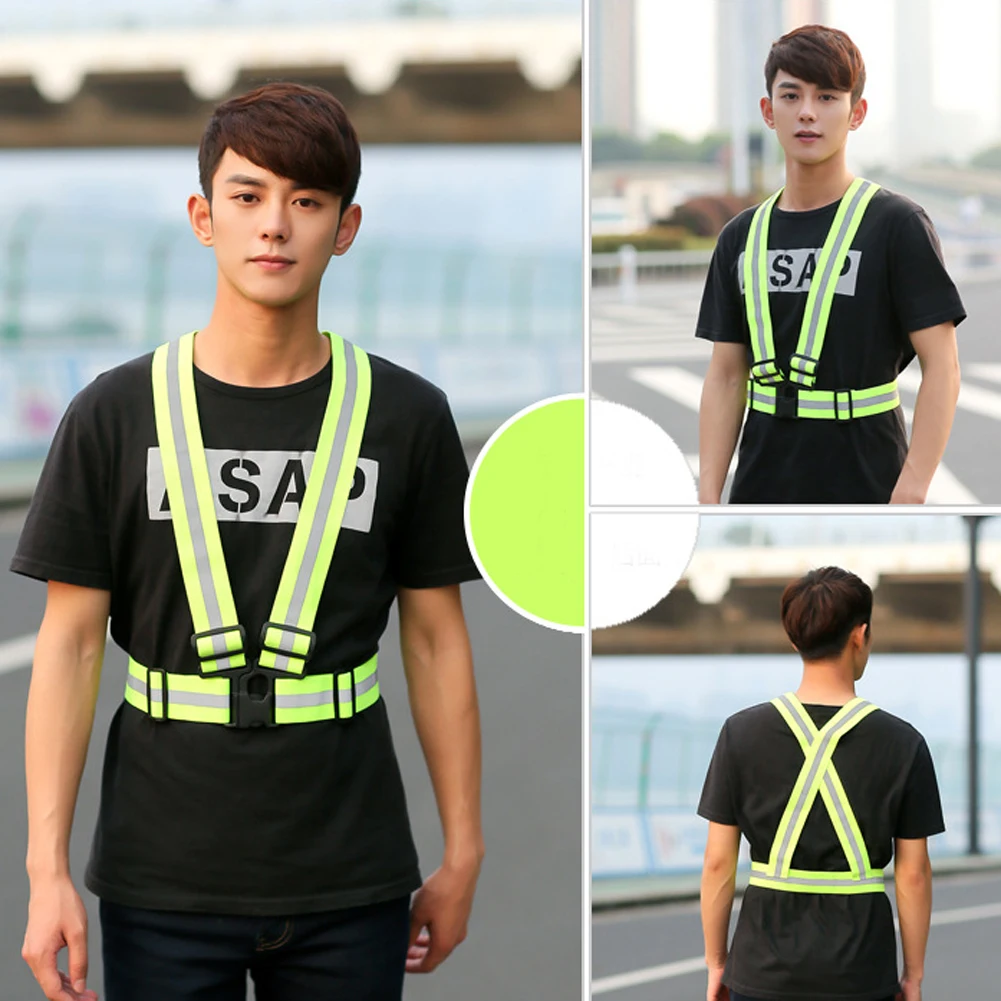 Excellent 1pcs Reflective Bicycle Safety Vest Clothes Outdoor Cycling Equipment Elastic Harness Bike Jacket for Night Riding Running 9 Excellent 1pcs Reflective Bicycle Safety Vest Clothes Outdoor Cycling Equipment Elastic Harness Bike Jacket for Night Riding Running 9