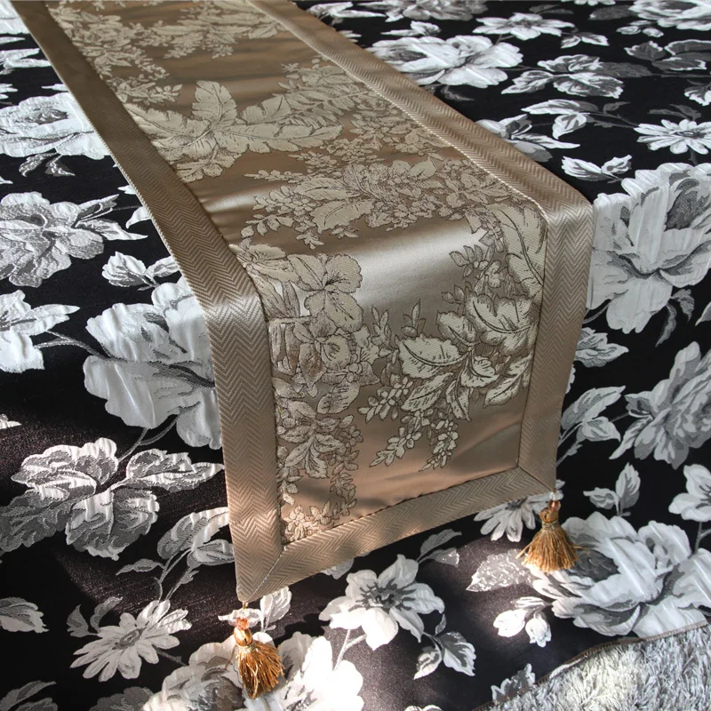 European high end luxury fashion simple table flag tablecloths Jacquard 3 colors optional