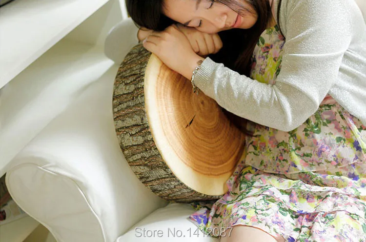 Creative imitation wooden pillow,Simulation stakes Cushion,Home Pillow Decoration/birthday Gifts