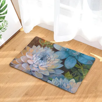 

CAMMITEVER Lotus Daisy Cherry Flower Rug Entrance Carpets Printed Carpet for Door Floor Living Room Kitchen Bathroom Mats