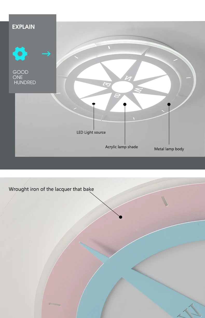 Светодиодный потолочный светильник в виде компаса для спальни, потолочные светильники для гостиной, люстры для кабинета, детской комнаты