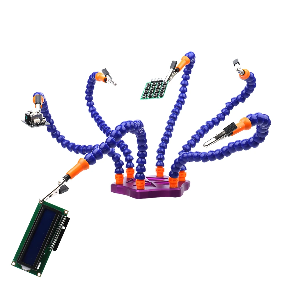 

Soldering Station Multifunctional Soldering Helping Hands with 6pcs Flexible Arms for Circuit Board Welding Auxiliary Tools