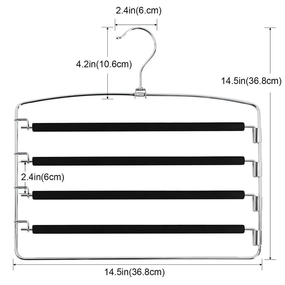 5 слоев нержавеющей стали брюки вешалка s-типа Противоскользящий Волшебный держатель в гардероб для брюк и ремней многофункциональная стойка Экономия пространства