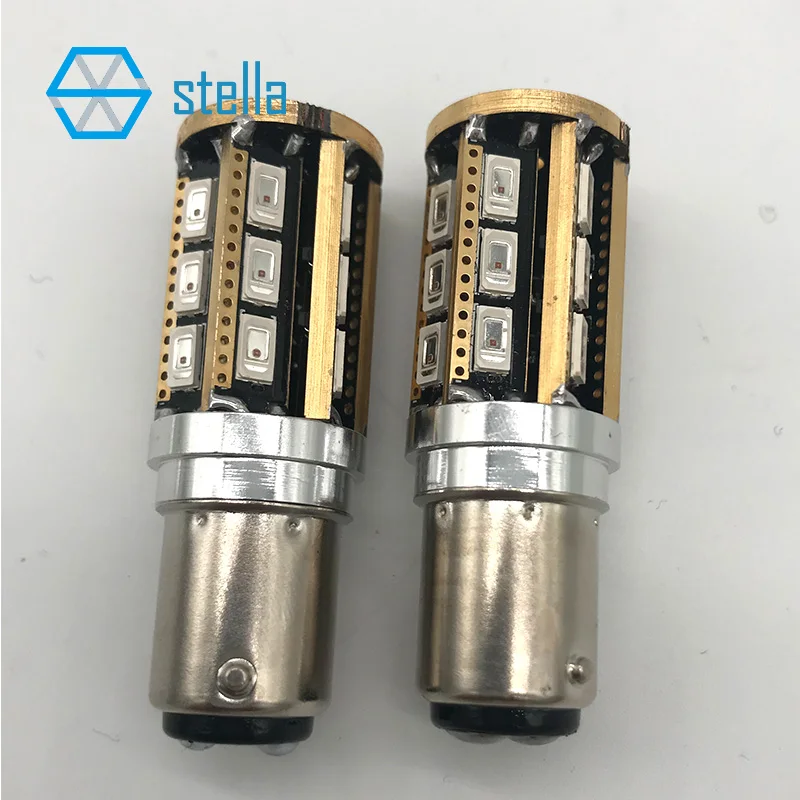 2 шт. 1157/BAY15D P21/5 Вт авто светодиодный лампы желтый/красный/белый стоп сигналы
