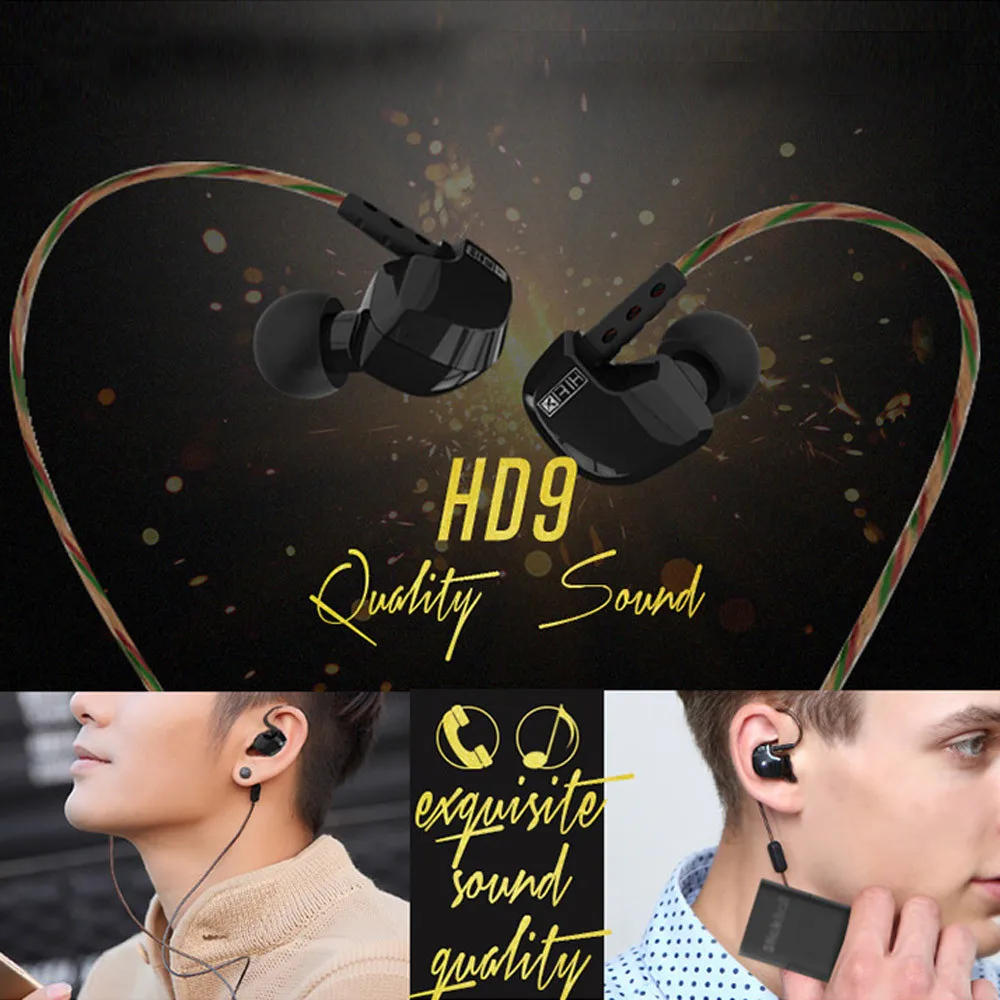 KZ HD9 в ухо наушники HiFi спортивные медный проводок 3D тяжелый бас Заушное крепление