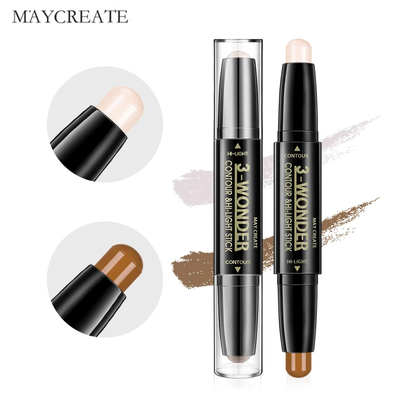 MayCreate Double-end 3D Bronzer Highlighter Pens Shimmer and Shine Makeup Brighten Concealer Cosmetics |