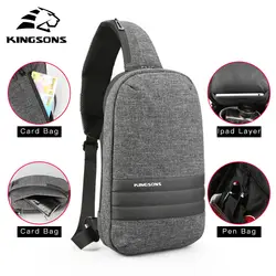 Kingsons Мужская нагрудная сумка на одно плечо мужские сумки через плечо Повседневная сумка-мессенджер для путешествий школьная работа