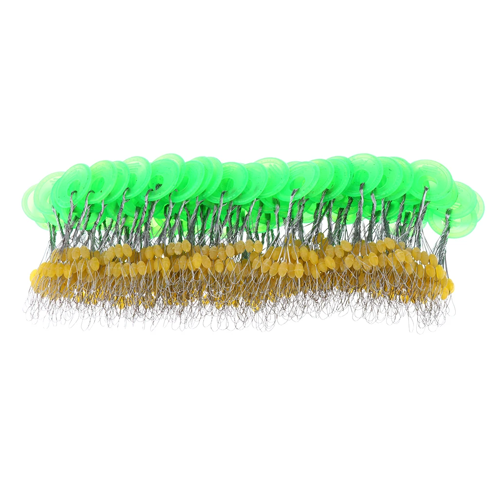 100 шт пластиковое кольцо 6 в 1 резиновая рыболовная пробка поплавок стопоры грузило пространство бобы рыболовная леска аксессуары - Цвет: Yellow M