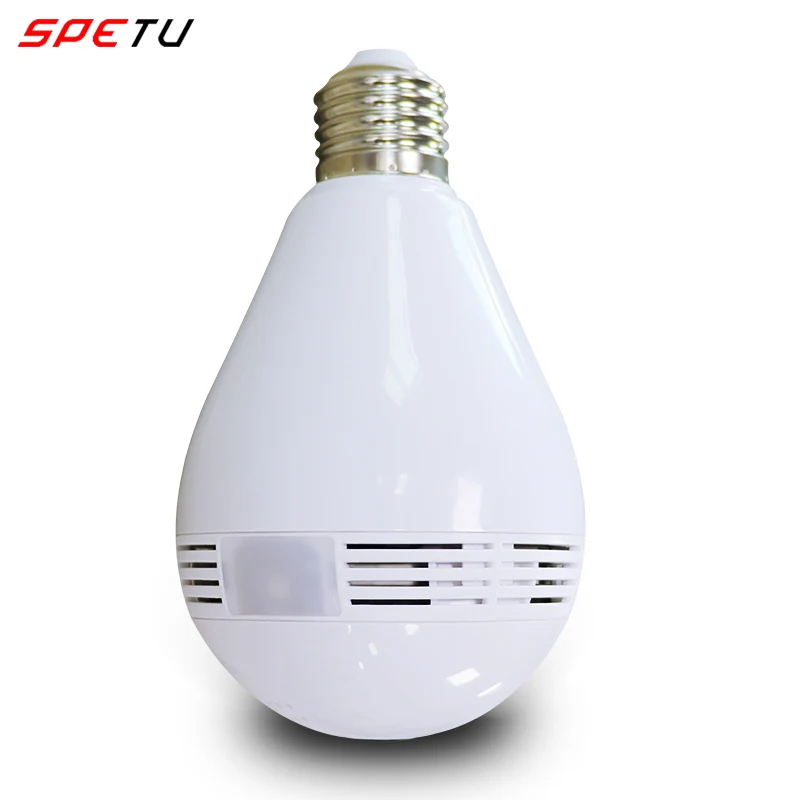 Smart Wireless IP Camera WiFi Home Panoramic Fisheye Surveillance CCTV Camera 1.3MP 960P 360 Full Degree View Angle Lamp Light