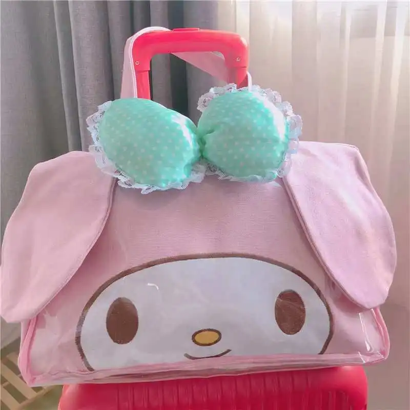 Милая мультяшная сумка Cinnamoroll PomPomPurin My Melody дорожная на колесиках Холщовая Сумка