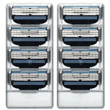 3 layer Razor Blades 8 pcs/set for Men Trimmer Shaving Razor Men 3 Blade Replacement Shaver Head GFDLV Blue Green Shaving