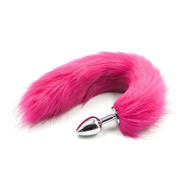 Rose Red Faux Fox Tail Anal Metal Plug Stainless Steel Butt Stimulator Juguetes Sexuales Rush Poppers Sex Toys |