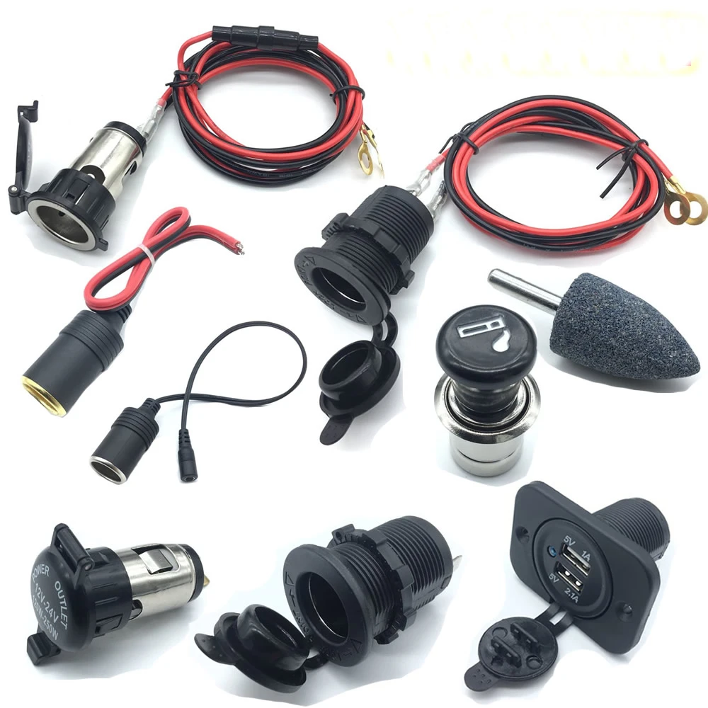 

1pcs Car high power mother car charging source socket 12V-24V modified installation car socket head accessories