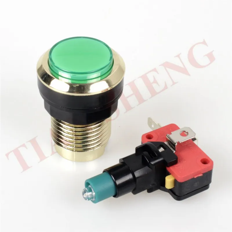 Gold-plated-Arcade-Push-Button-12V-LED