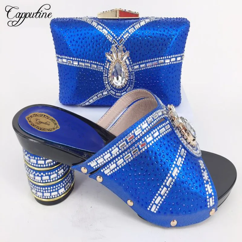 or Ensemble Haute Assorti New vert Qualité Chaussures Noir rouge pourpre Africain Sac bleu Capputine African jaune Conception argent Sacs Et Italie ZpwqFw